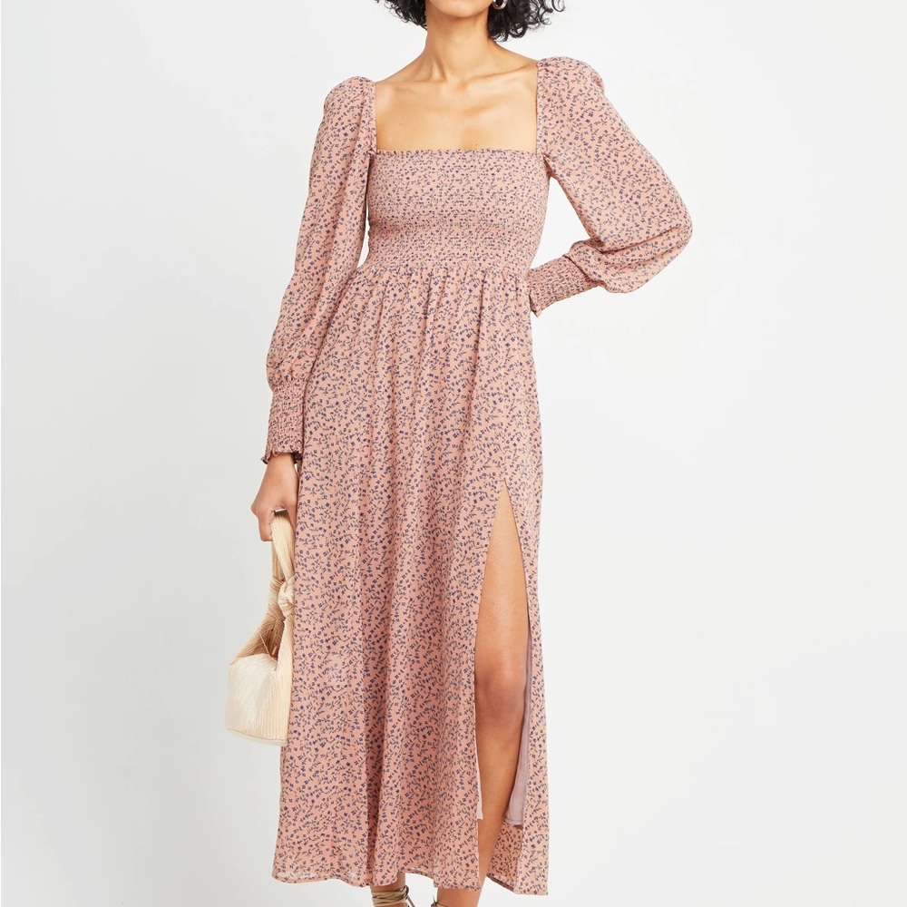 o.p.t Classic Smocked Maxi Dress